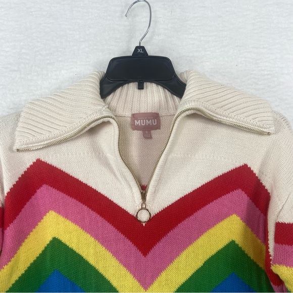 Show Me Your Mumu Weston Half Zip Pullover in Rainbow Slope. Size Small - Picture 10 of 11